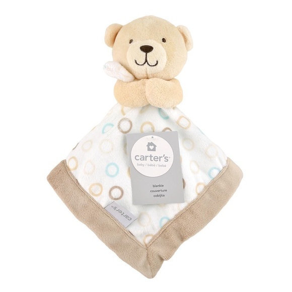 Carter’s Teddy Bear Baby Lovey Security Blanket Mint Green Circles - Picture 9 of 9